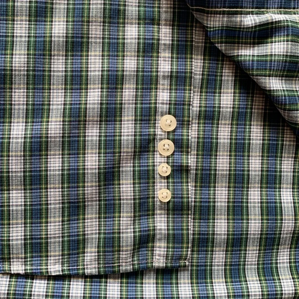 Sun River Clothing Company XL Green & Blue Plaid Button-Down Shirt EUC - Picture 6 of 8